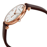  Shop Authentic Emporio Armani Analog White Dial Brown Leather Strap Watch For Men - AR9042 - Luxxuri
