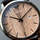  Shop Authentic Emporio Armani Luigi Analog Brown Dial Black Leather Strap Watch For Men - AR11156 - Luxxuri