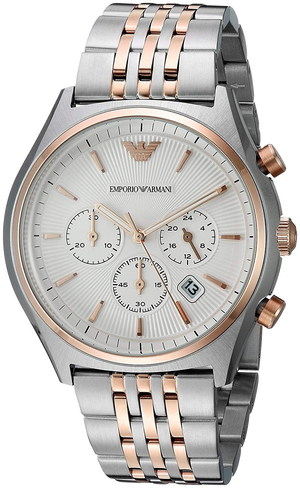  Shop Authentic Emporio Armani Zeta Chronograph Quartz White Dial Two Tone Steel Strap Watch For Men - AR1998 - Luxxuri