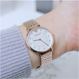  Shop Authentic Emporio Armani Kappa Analog Mother of Pearl Dial Rose Gold Steel Strap Watch For Women - AR11006 - Luxxuri