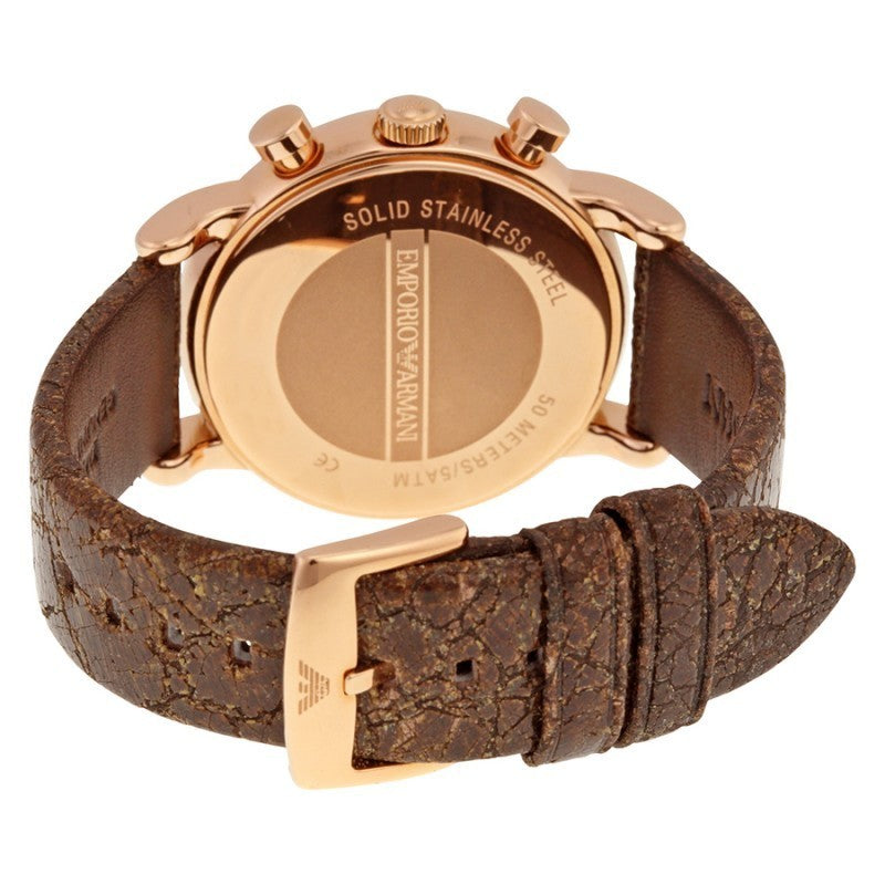  Shop Authentic Emporio Armani Classic Chronograph White Dial Brown Leather Strap Watch For Men - AR1809 - Luxxuri