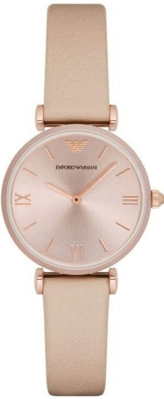 Shop Authentic Emporio Armani Gianni T-Bar Quartz Rose Gold Dial Pink Leather Strap Watch For Women - AR11001 - Luxxuri