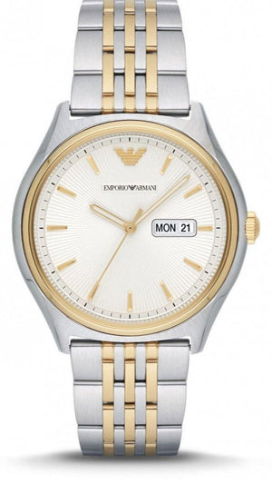  Shop Authentic Emporio Armani Cream Dial Two Tone Steel Strap Watch For Men - AR11034 - Luxxuri