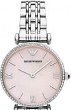  Shop Authentic Emporio Armani Gianni T Bar Pink Mother of Pearl Dial Silver Steel Strap Watch For Women - AR1779 - Luxxuri