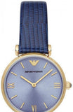  Shop Authentic Emporio Armani Gianni T Bar Blue Dial Blue Leather Strap Watch For Women - AR1875 - Luxxuri