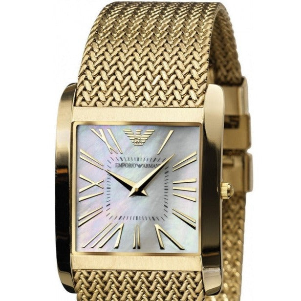  Shop Authentic Emporio Armani Mother of Pearl Dial Gold Mesh Bracelet Watch For Men - AR2016 - Luxxuri