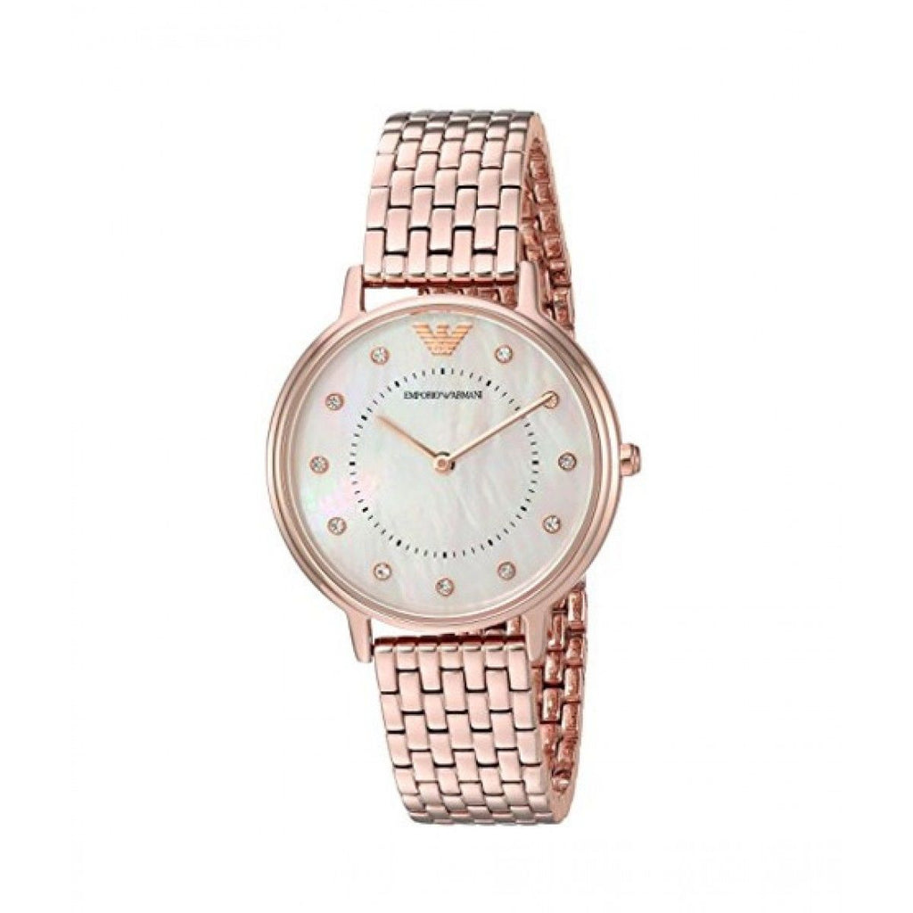  Shop Authentic Emporio Armani Kappa Analog Mother of Pearl Dial Rose Gold Steel Strap Watch For Women - AR11006 - Luxxuri