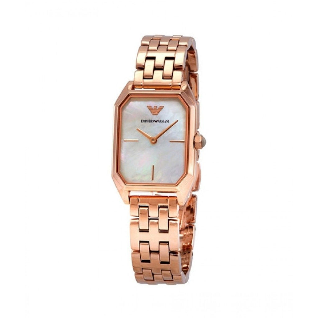  Shop Authentic Emporio Armani Giola White Mother of Pearl Dial Rose Gold Steel Strap Watch For Women - AR11147 - Luxxuri