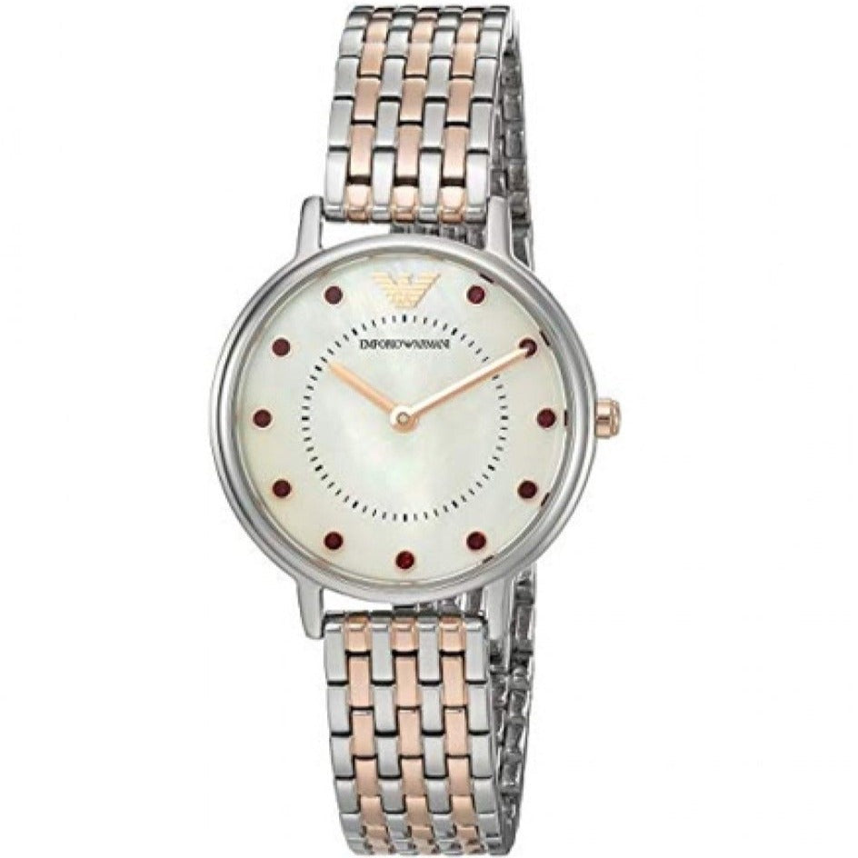  Shop Authentic Emporio Armani Dress Analog Mother of Pearl Dial Two Tone Steel Strap Watch For Women - AR2515 - Luxxuri