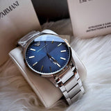  Shop Authentic Emporio Armani Renato Blue Dial Silver Steel Strap Watch For Men - AR2472 - Luxxuri
