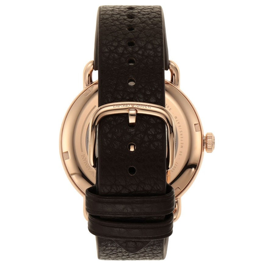  Shop Authentic Emporio Armani Meccanico Automatic White Dial Brown Leather Strap Watch For Men - AR60027 - Luxxuri