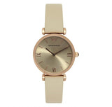  Shop Authentic Emporio Armani Gianni T Bar Light Brown Dial White Leather Strap Watch For Women - AR1769 - Luxxuri
