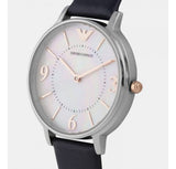  Shop Authentic Emporio Armani Kappa White Mother of Pearl Dial Black Leather Strap Watch For Women - AR2509 - Luxxuri