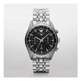  Shop Authentic Emporio Armani Sportivo Chronograph Black Dial Silver Steel Strap Watch For Men - AR5984 - Luxxuri