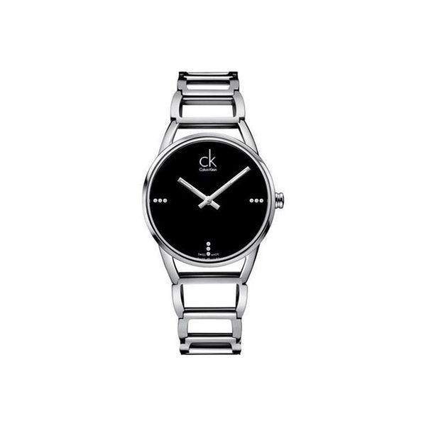  Shop Authentic Calvin Klein Stately Black Dial Silver Steel Strap Watch for Women - K3G2312S - Luxxuri