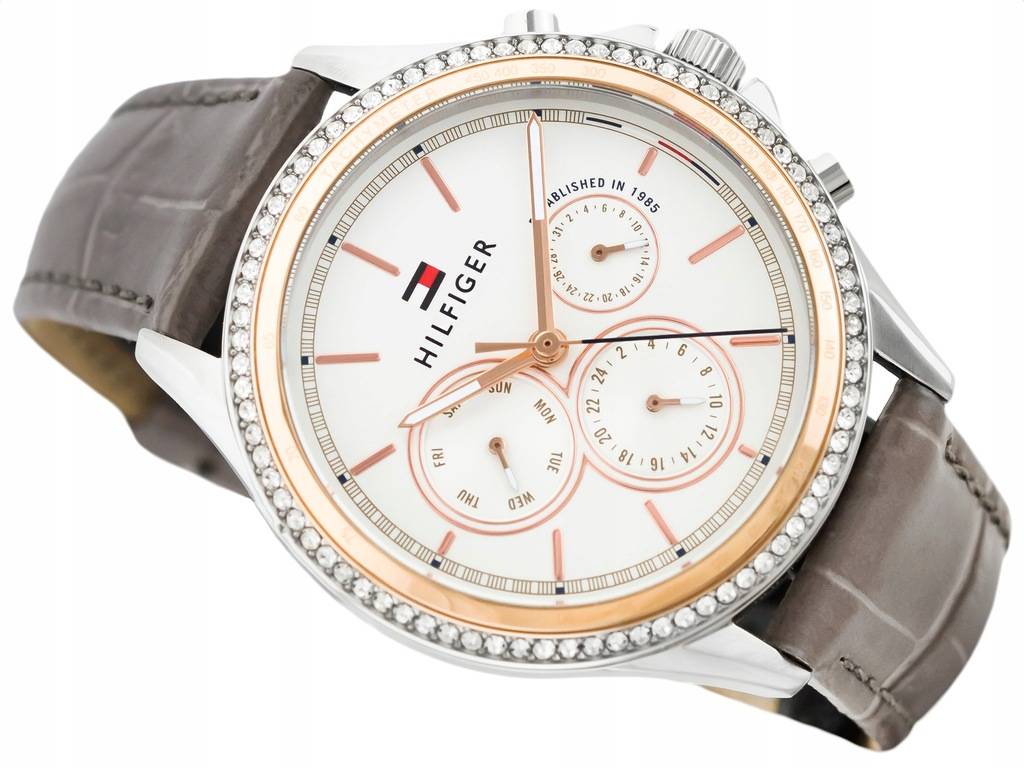  Shop Authentic Tommy Hilfiger Ari Diamonds White Dial Grey Leather Strap Watch for Women - 1781980 - Luxxuri