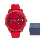  Shop Authentic Tommy Hilfiger Denim Red Dial Red Rubber Strap Watch for Men - 1791557 - Luxxuri