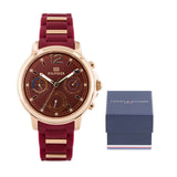  Shop Authentic Tommy Hilfiger Claudia Red Dial Two Tone Steel Strap Watch for Women - 1781744 - Luxxuri