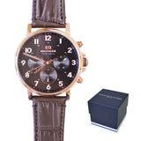  Shop Authentic Tommy Hilfiger Daniel Black Dial Brown Leather Strap Watch for Men - 1710379 - Luxxuri