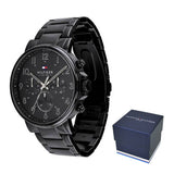  Shop Authentic Tommy Hilfiger Daniel Black Dial Black Steel Strap Watch for Men - 1710383 - Luxxuri