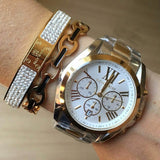  Shop Authentic Michael Kors Bradshaw Silver Dial Two Tone Steel Strap Watch for Women - MK5627 - Luxxuri