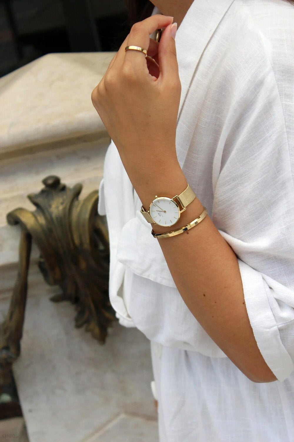  Shop Authentic Daniel Wellington Classic Petite Evergold White Dial Gold Mesh Bracelet Watch For Women - DW00100350 - Luxxuri