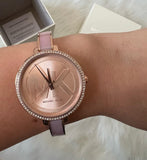  Shop Authentic Michael Kors Jaryn Analog Rose Gold Dial Pink Steel Strap Watch For Women - MK4545 - Luxxuri