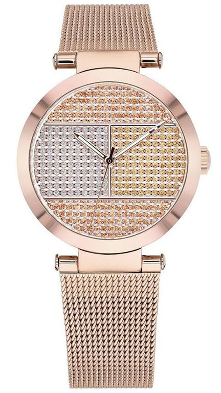  Shop Authentic Tommy Hilfiger Lynn Crystals Rose Gold Dial Rose Gold Mesh Strap Watch For Women - 1781868 - Luxxuri