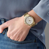  Shop Authentic Tommy Hilfiger Ari Multifunction Diamonds Silver Dial Gold Steel Strap Watch for Women - 1781977 - Luxxuri