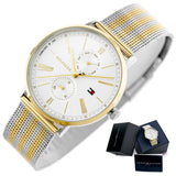  Shop Authentic Tommy Hilfiger Jenna Quartz White Dial Two Tone Mesh Bracelet Watch for Women  - 1782074 - Luxxuri