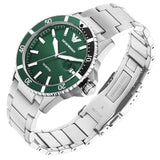  Shop Authentic Emporio Armani Three Hand Green Dial Silver Steel Strap Watch For Men - AR11338 - Luxxuri