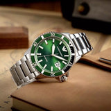  Shop Authentic Emporio Armani Three Hand Green Dial Silver Steel Strap Watch For Men - AR11338 - Luxxuri