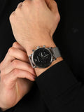 Shop Authentic Emporio Armani Classic Chronograph Black Dial Silver Mesh Bracelet Watch For Men - AR1808 - Luxxuri