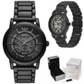  Shop Authentic Emporio Armani Meccanico Skeleton Black Dial Black Steel Strap Watch For Men - AR60045 - Luxxuri