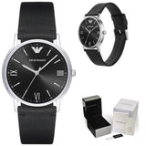  Shop Authentic Emporio Armani Kappa Analog Quartz Black Dial Black Leather Strap Watch For Men - AR11013 - Luxxuri