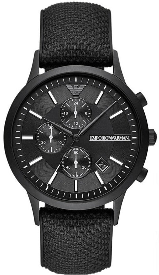  Shop Authentic Emporio Armani Renato Chronograph Black Dial Black Nylon Strap Watch For Men - AR11457 - Luxxuri
