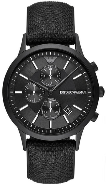  Shop Authentic Emporio Armani Renato Chronograph Black Dial Black Nylon Strap Watch For Men - AR11457 - Luxxuri