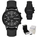  Shop Authentic Emporio Armani Renato Chronograph Black Dial Black Nylon Strap Watch For Men - AR11457 - Luxxuri