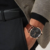  Shop Authentic Hugo Boss Navigator Grey Dial Brown Leather Strap Watch for Men - 1513494 - Luxxuri