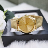  Shop Authentic Michael Kors Slim Runway Quartz Gold Dial Gold Mesh Bracelet Watch For Women - MK8625 - Luxxuri