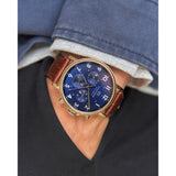  Shop Authentic Tommy Hilfiger Daniel Blue Dial Brown Leather Strap Watch for Men - 1710380 - Luxxuri