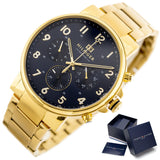  Shop Authentic Tommy Hilfiger Daniel Chronograph Blue Dial Gold Steel Strap Watch for Men - 1710384 - Luxxuri