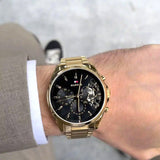  Shop Authentic Tommy Hilfiger Baker Chronograph Black Dial Gold Steel Strap Watch for Men - 1710447 - Luxxuri