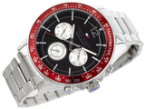  Shop Authentic Tommy Hilfiger Luke Chronograph Black Dial Silver Steel Strap Watch for Men - 1791122 - Luxxuri