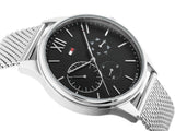  Shop Authentic Tommy Hilfiger Damon Quartz Chronograph Black Dial Silver Mesh Bracelet Watch for Men - 1791415 - Luxxuri