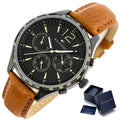  Shop Authentic Tommy Hilfiger Gavin Chronograph Quartz Black Dial Brown Leather Strap Watch for Men - 1791470 - Luxxuri