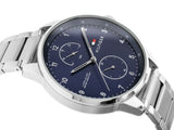  Shop Authentic Tommy Hilfiger Chase Multifunction Blue Dial Silver Steel Strap Watch for Men - 1791575 - Luxxuri
