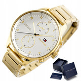  Shop Authentic Tommy Hilfiger Chase Quartz White Dial Gold Steel Strap Watch for Men - 1791576 - Luxxuri