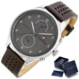  Shop Authentic Tommy Hilfiger Chase Quartz Brown Dial Brown Leather Strap Watch for Men - 1791579 - Luxxuri