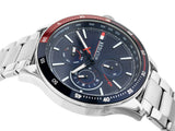  Shop Authentic Tommy Hilfiger Bank Chronograph Blue Dial Silver Steel Strap Watch for Men - 1791718 - Luxxuri